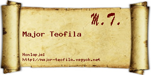 Major Teofila névjegykártya